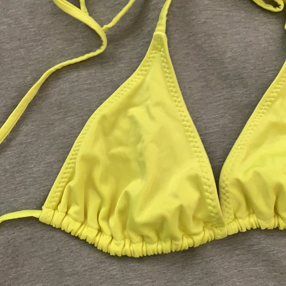 Neon 90s yellow/green bikini top preowned fits like S - Picture 3 of 7